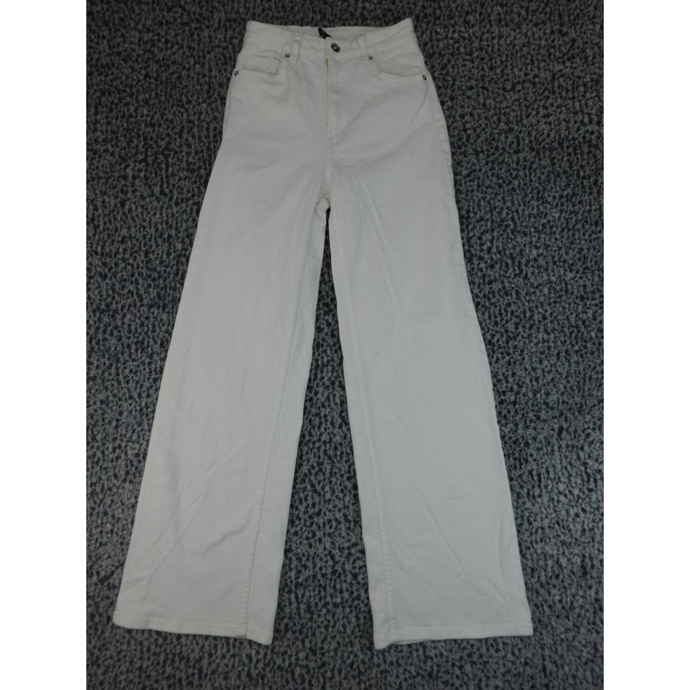 Divided H&M Wide Leg Jeans Womens 2 White Good High Rise Relaxed Denim‎